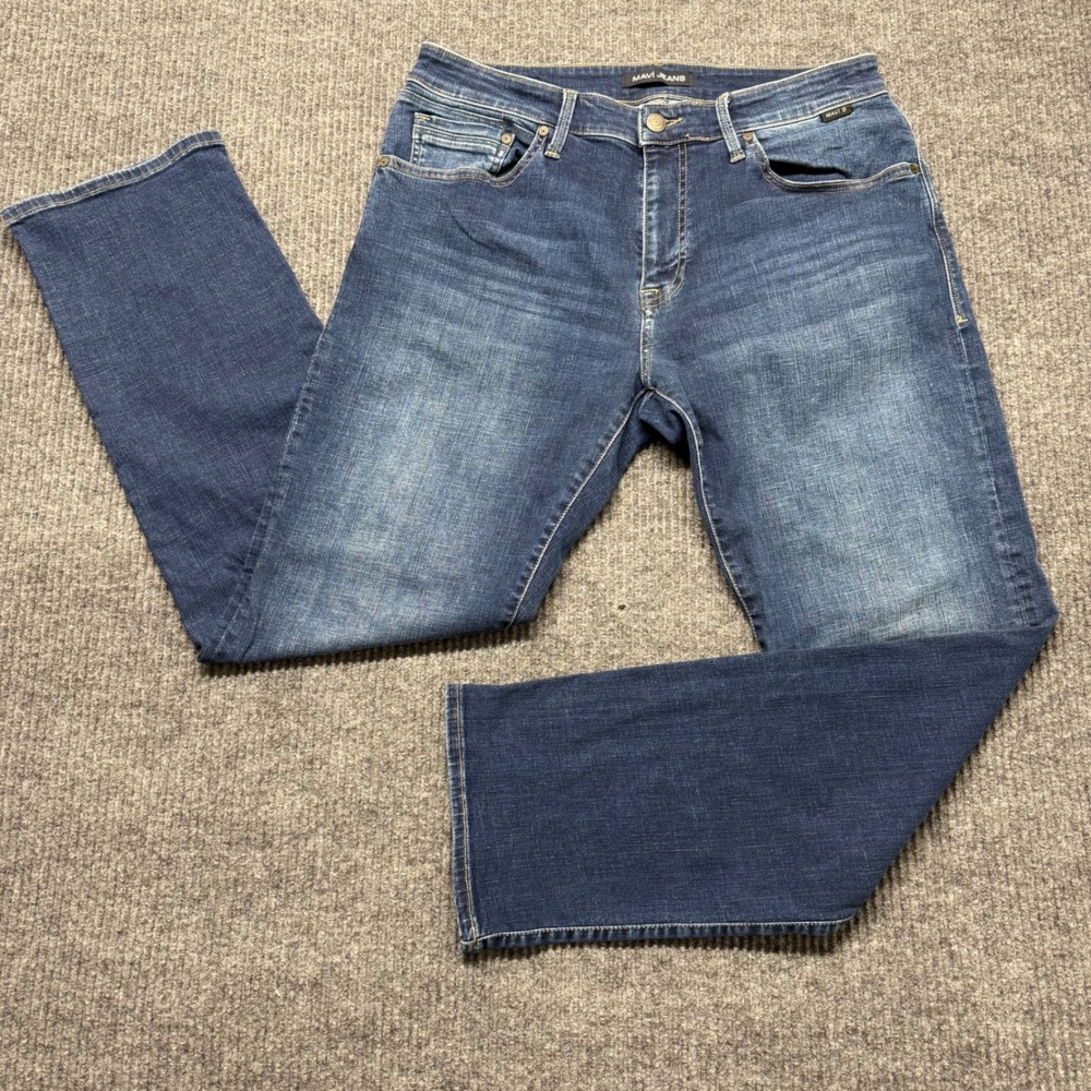 Mavi Zach Jeans Mens 33x32 Straight Leg Mid Brushed Cashmere Wash Stretch